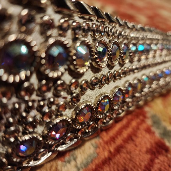 Unique Kippy\'s white leather belt with Snake Skin and Swarovski Crystals main image 5